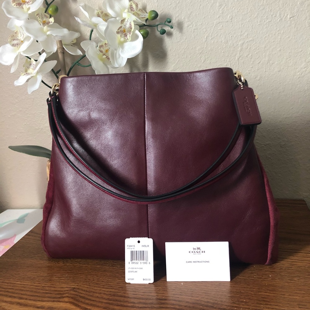 Coach Phoebe Burgundy Shoulder Bag